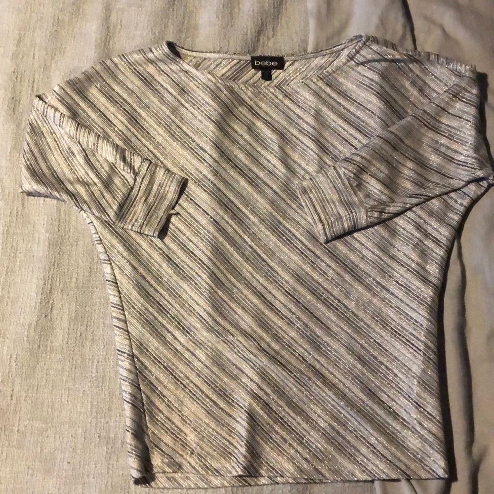 BEBE 3/4 sleeve sparkle top